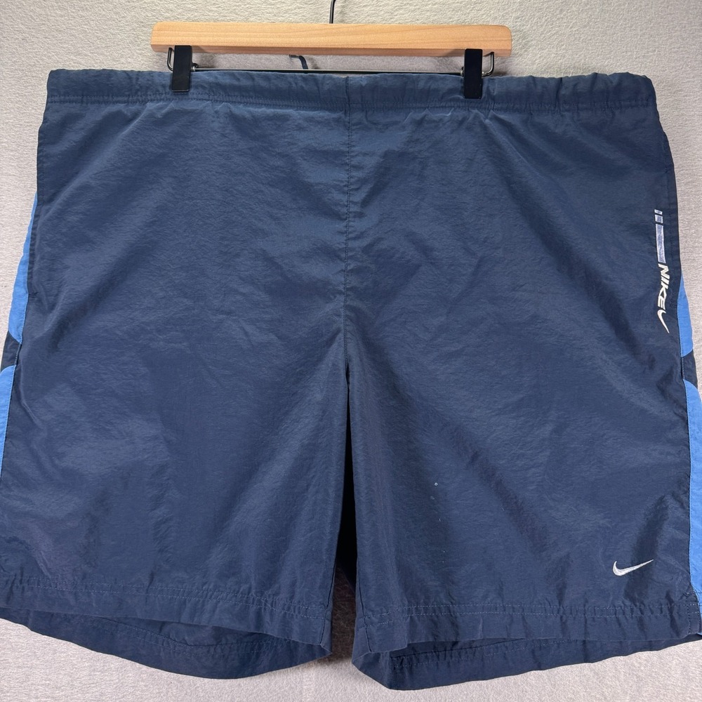 Vintage Nike‎ Swim Trunks Mens 2XL Navy Blue Comfort Acttive Baggy Swimwear Y2K